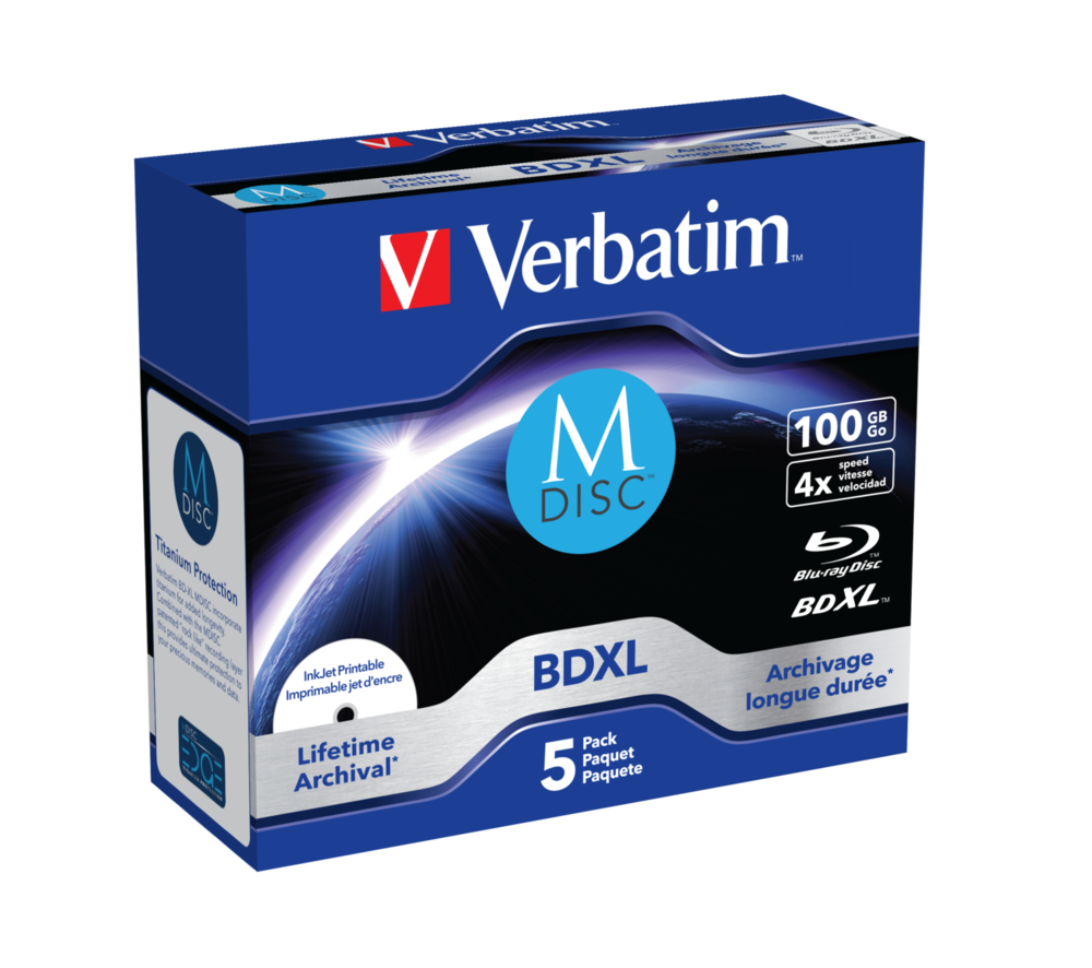Verbatim MDISC Lifetime archival BDXL 100GB - Pięciopak płyt w opakowaniu plastikowym
