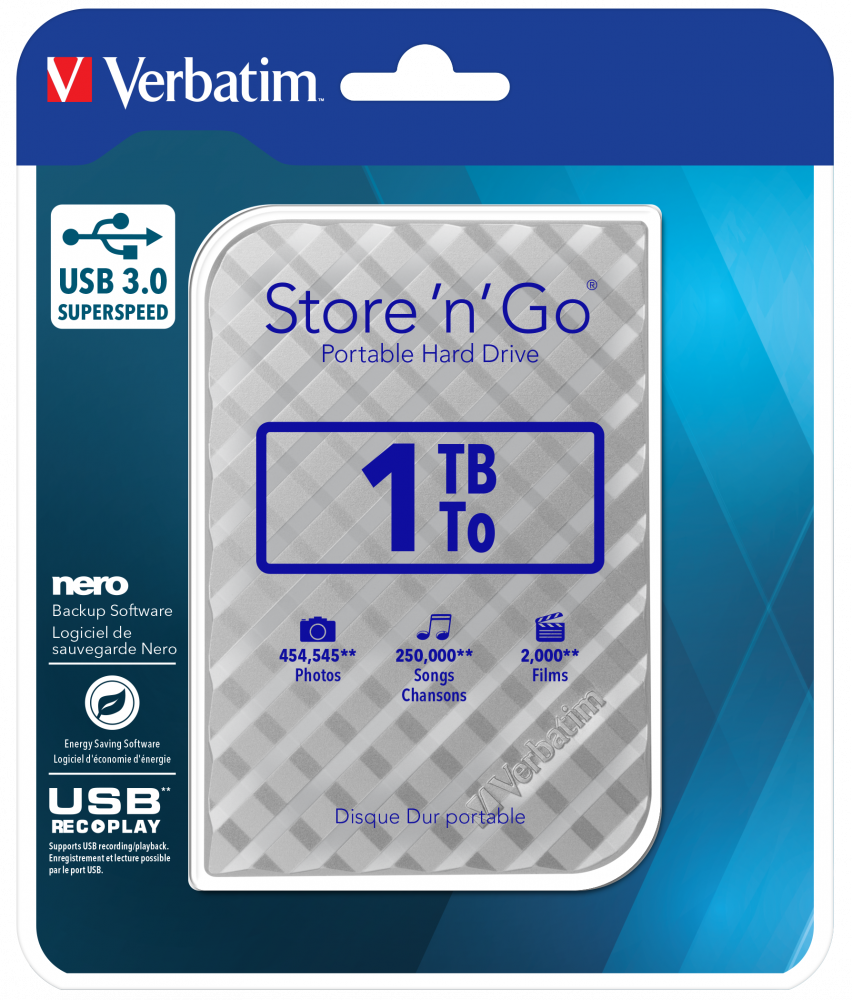 Store 'n' Go USB 3.0 Przenośny dysk twardy 1 TB - Srebrny