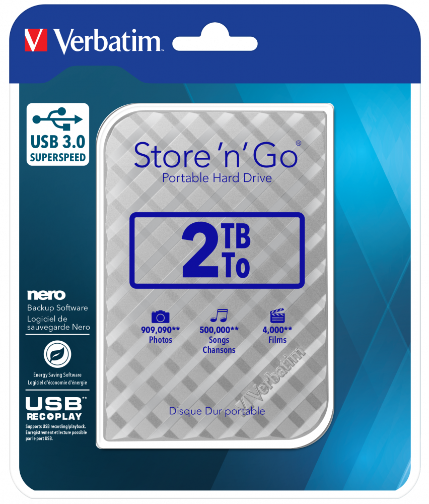 Store 'n' Go USB 3.0 Przenośny dysk twardy 2 TB — Srebrny