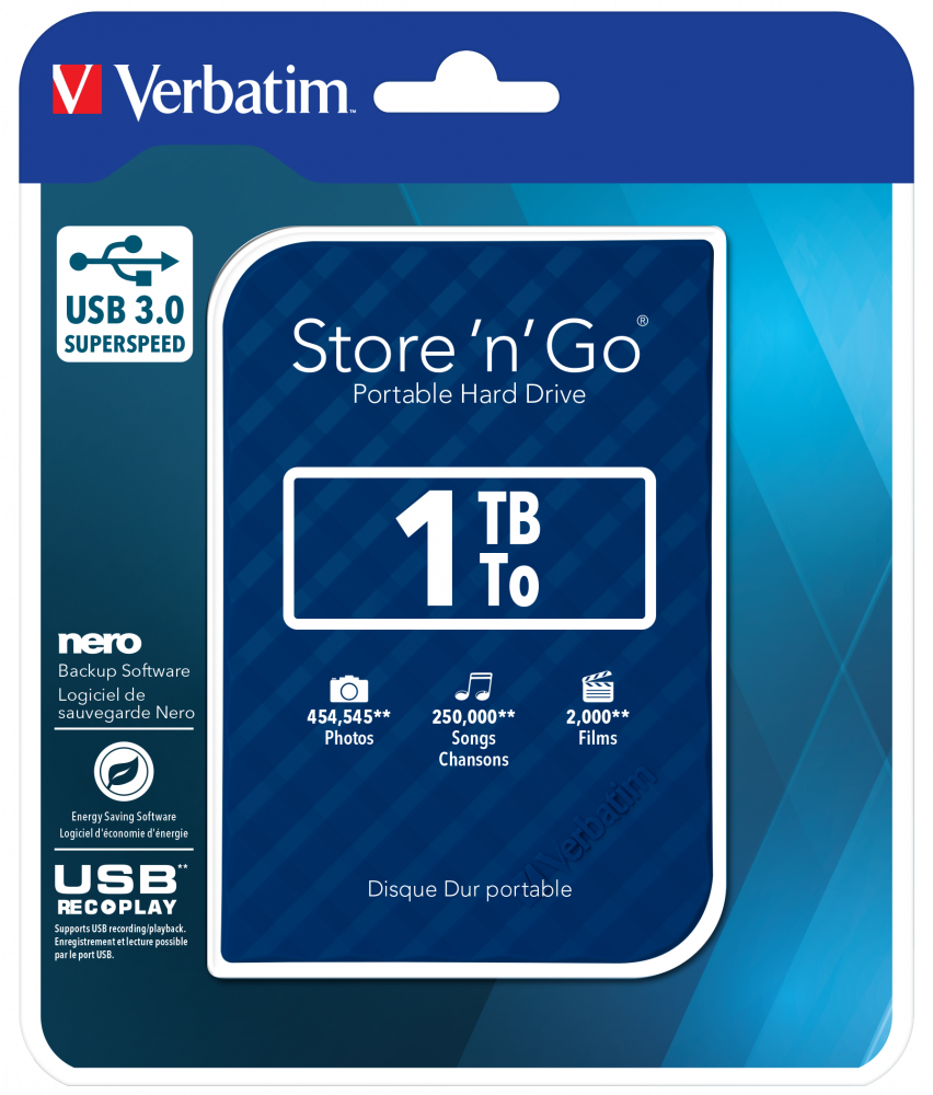 Store 'n' Go USB 3.0 Przenośny dysk twardy 1 TB - Niebieski