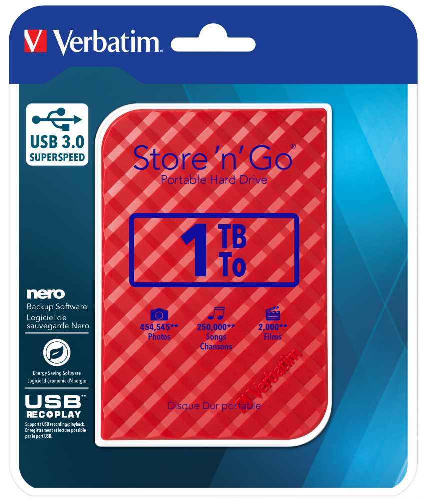 Store 'n' Go USB 3.0 Przenośny dysk twardy 1 TB - czerwony