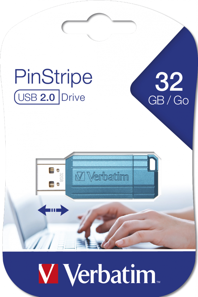 Napęd PinStripe USB Drive 32GB Karaibski niebieski