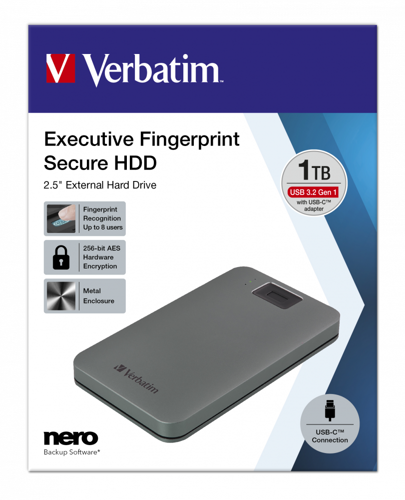 Executive Fingerprint Secure Przenośny dysk twardy USB-C 1 TB
