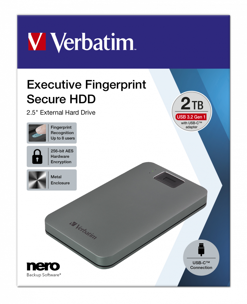 Executive Fingerprint Secure Przenośny dysk twardy USB-C 2 TB