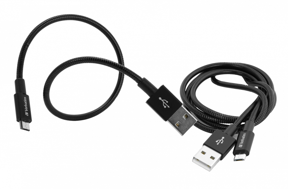 2-pak przewodów mikro USB do synchronizacji i ładowania 100 cm i 30 cm czarny