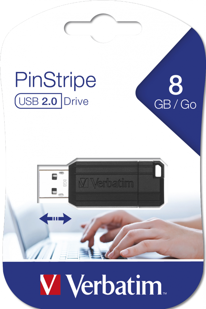 PinStripe USB Drive 8GB Black